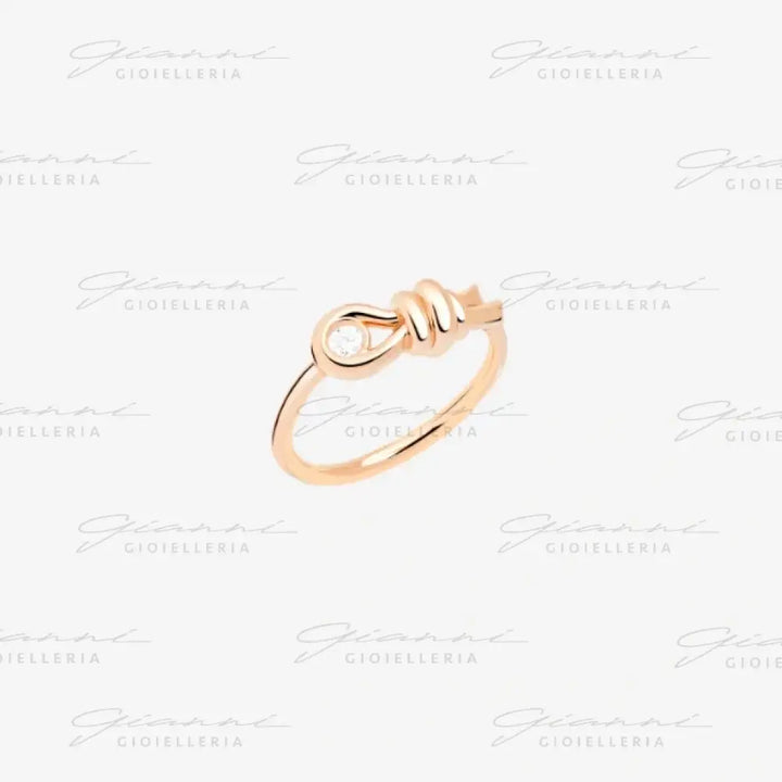 Anello DoDo - Nodo oro rosa & diamante bianco Anelli