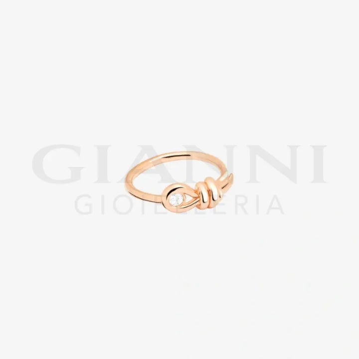 Anello DoDo - Nodo oro rosa & diamante bianco Anelli