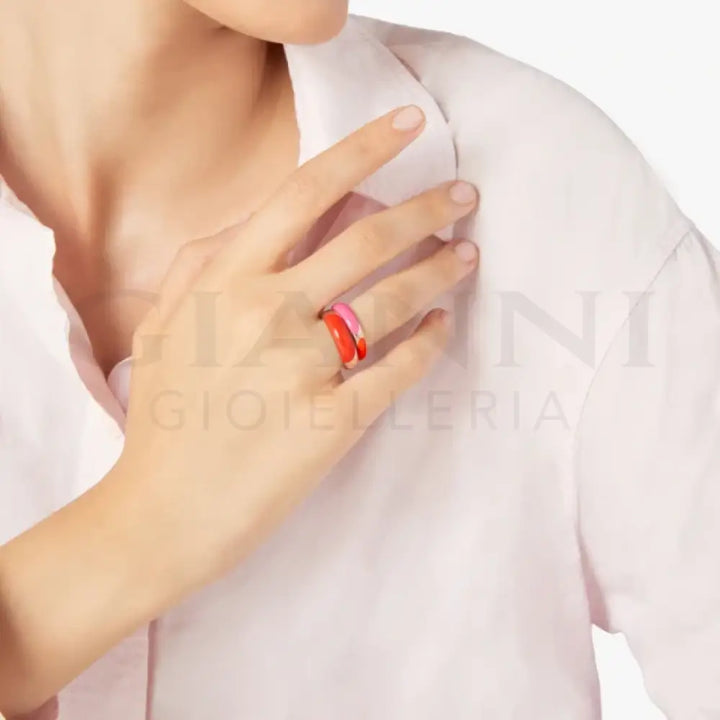 Anello DoDo - Rondelle argento dorato & smalto Anelli