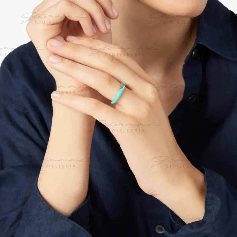 Anello DoDo - Rondelle argento dorato & smalto Anelli