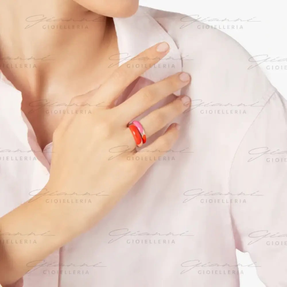 Anello DoDo - Rondelle argento dorato & smalto Anelli