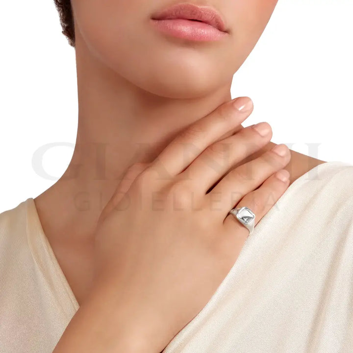 Anello DoDo - Sigillo argento & diamante bianco Anelli