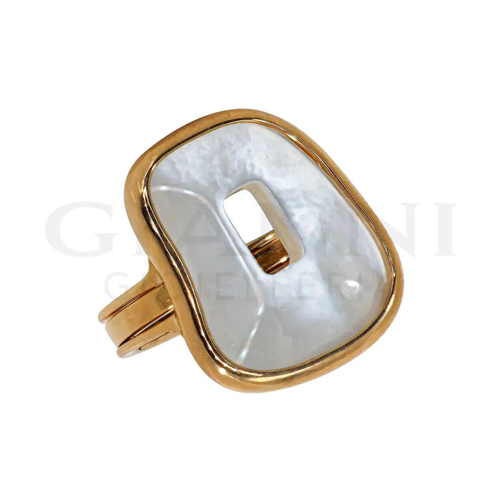 Anello Mattioli - Puzzle in Oro Rosa con Tre Elementi Colorati - Anelli