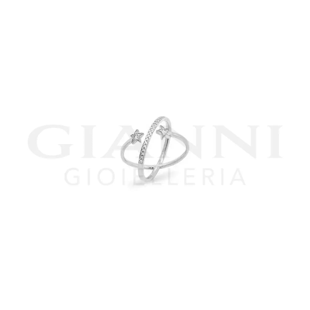 Anello Rue Des Mille - Argento 925 con Stelle e Zirconi - 58 - Anelli