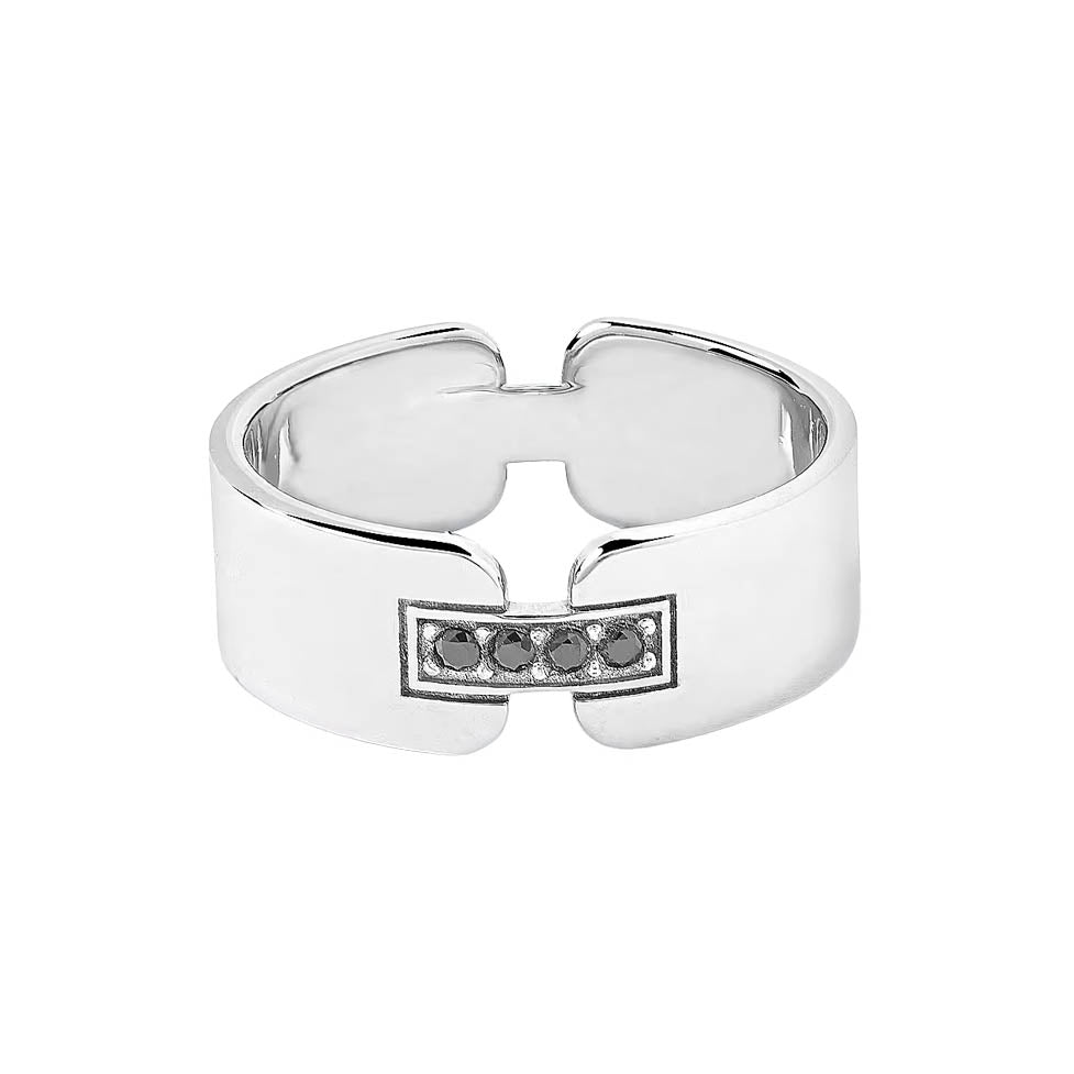 Anello Comete - Argento con Zirconi Neri