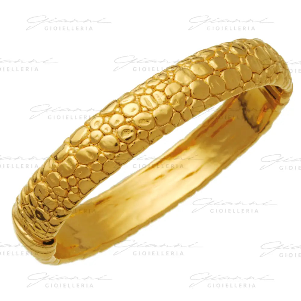 Bangle Giovanni Raspini - Croco Argento Dorato Bracciali