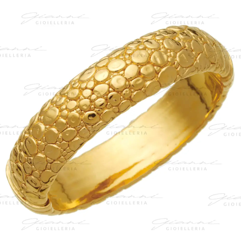 Bangle Giovanni Raspini - Croco Grande Argento Dorato Bracciali