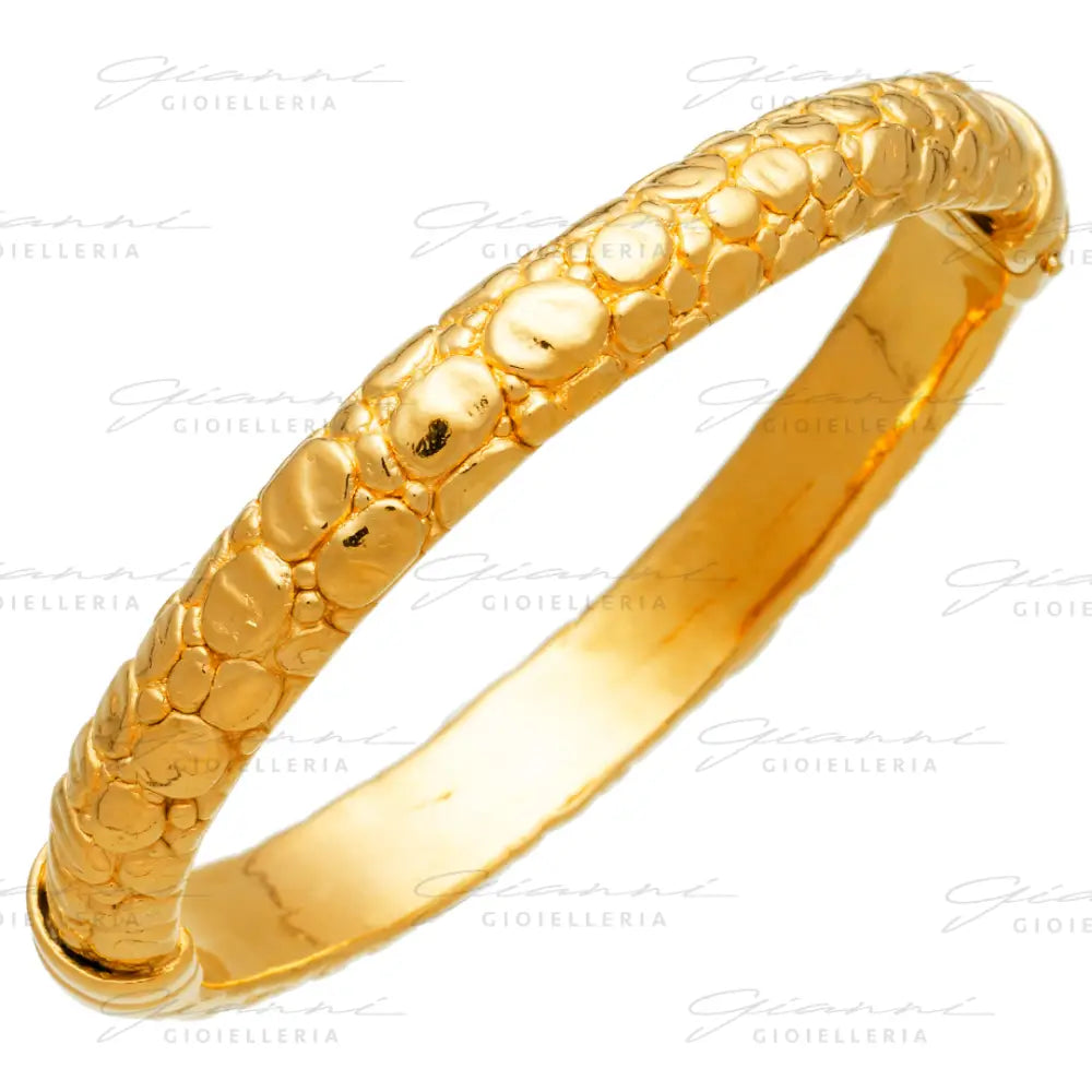 Bangle Giovanni Raspini - Croco Piccolo Argento Dorato Bracciali