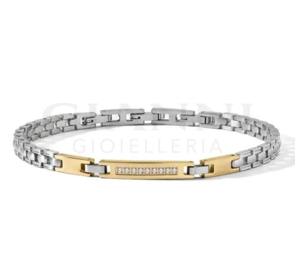 Bracciale Comete - Acciaio con Pvd Giallo e Diamanti - Bracciali