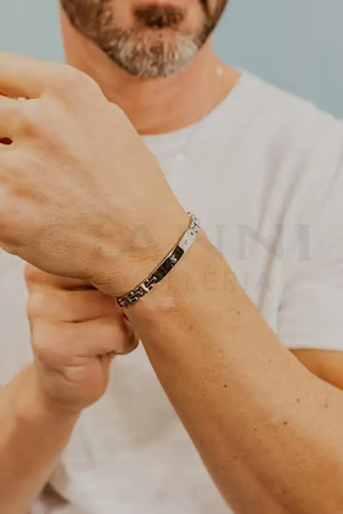 Bracciale Comete - Acciaio con Zircone Nero - Bracciali