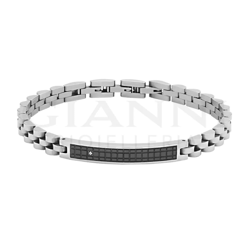 Bracciale Comete - Acciaio lucido e Pvd Nero - Bracciali