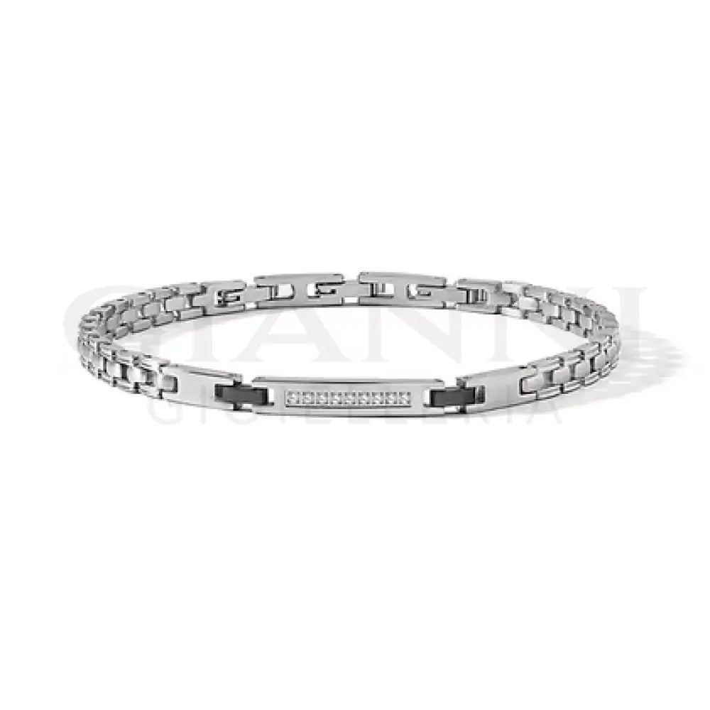 Bracciale Comete - Acciaio Pvd Nero con Diamanti Bianchi - Bracciali