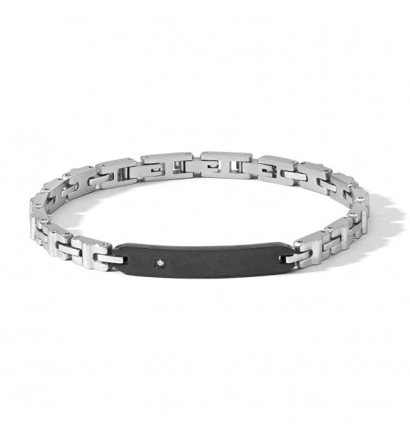 Bracciale Comete - Targhetta in Acciaio con Zircone
