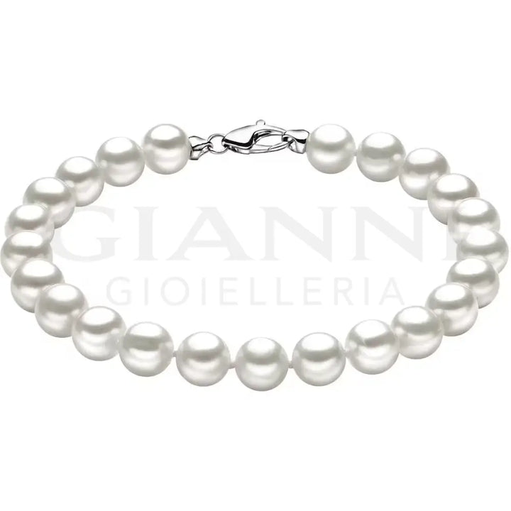 Bracciale Comete - Perle Coltivate di 4,5/5 mm in Oro Bianco - Bracciali