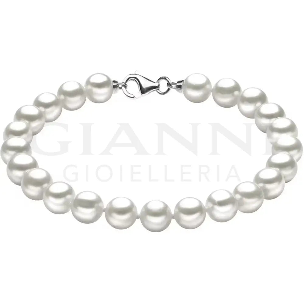 Bracciale Comete - Perle Coltivate di 5/5,5 mm in Oro Bianco - Bracciali