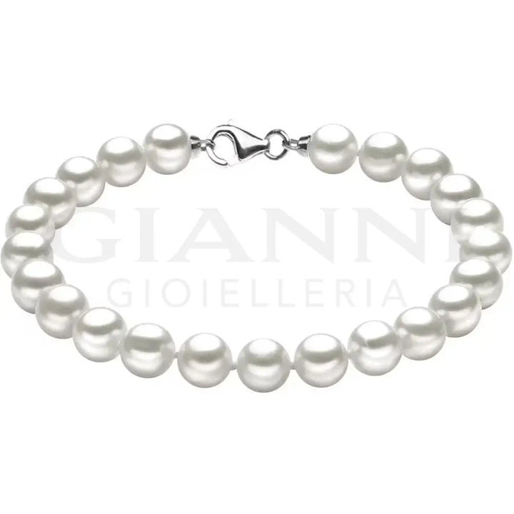Bracciale Comete - Perle Coltivate di 6/6,5 mm in Oro Bianco - Bracciali