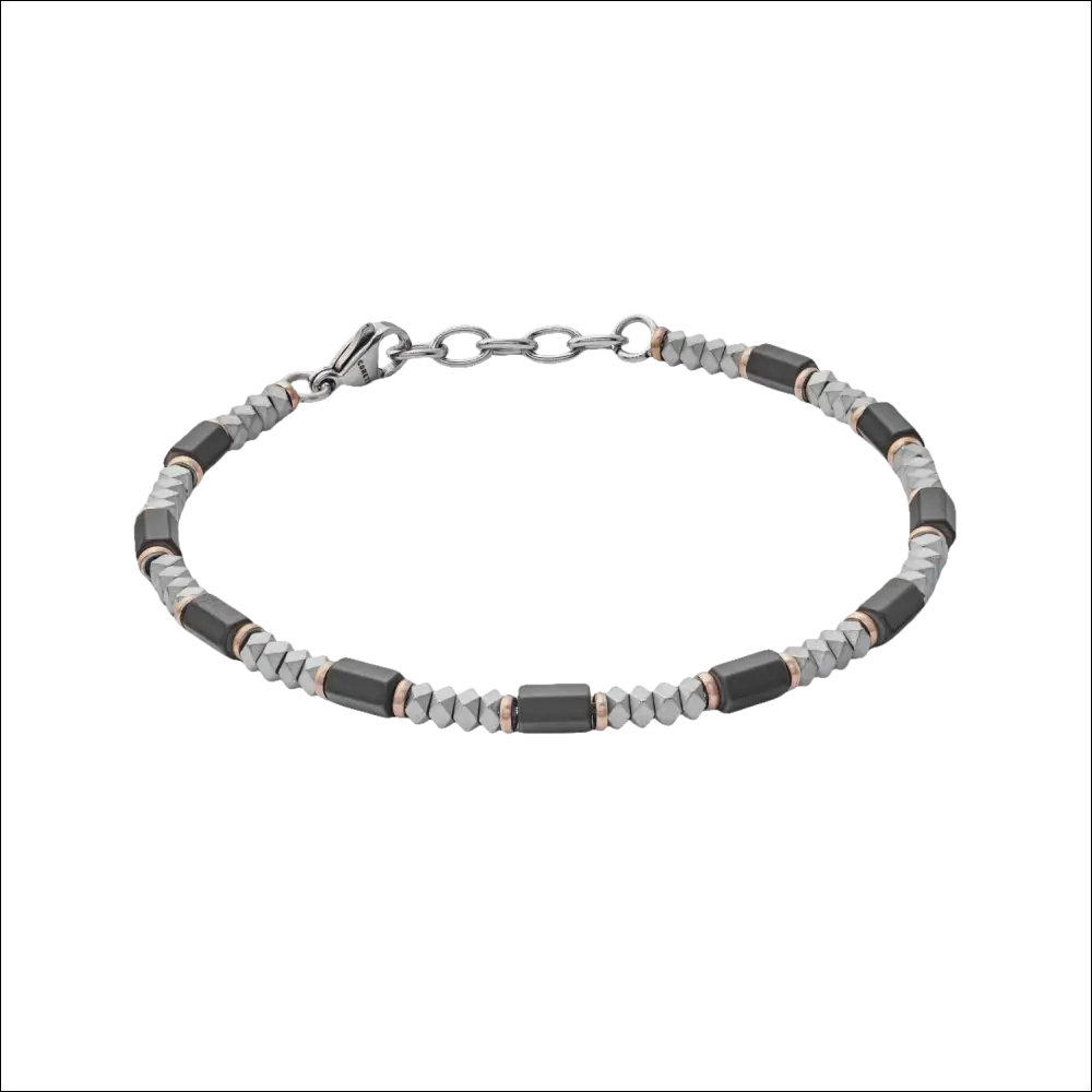 Bracciale Comete - Acciaio Satinato con Ematite e Pvd Rosa
