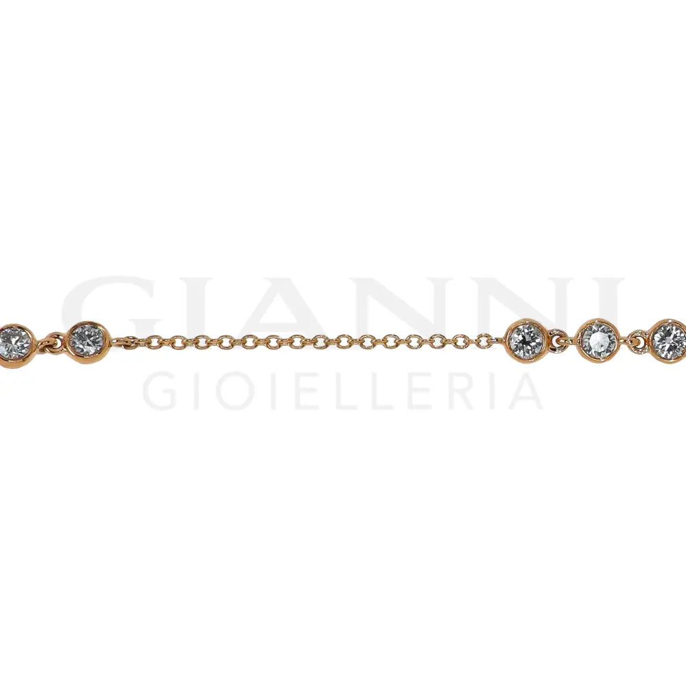 Bracciale Crivelli - Catenina con 3 Punti Luce alternati in Oro Rosa - Bracciali