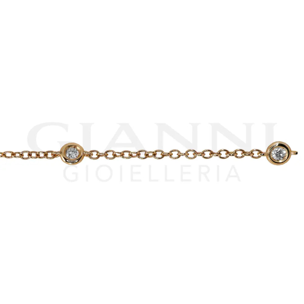 Bracciale Crivelli - Catenina con 5 Punti Luce in Oro Rosa - Bracciali