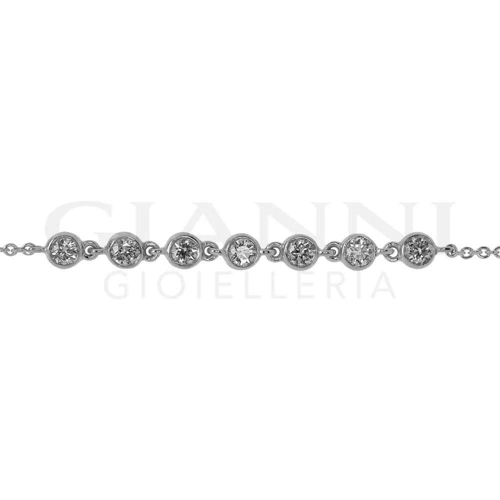 Bracciale Crivelli - Catenina con 7 Punti Luce in Oro Bianco - Bracciali
