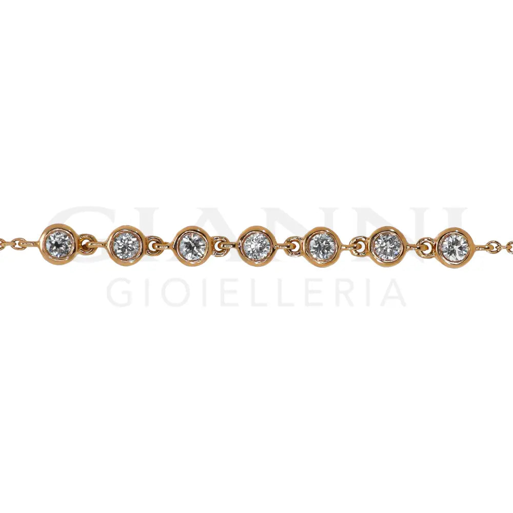 Bracciale Crivelli - Catenina con 7 Punti Luce in Oro Rosa - Bracciali