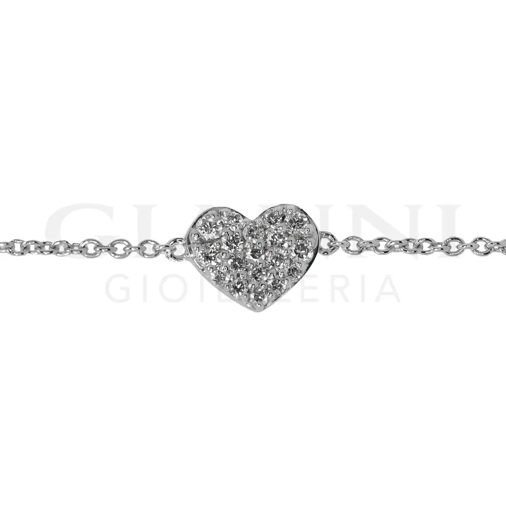 Bracciale Crivelli - Fantasia Cuore con Diamanti in Oro Bianco - Bracciali