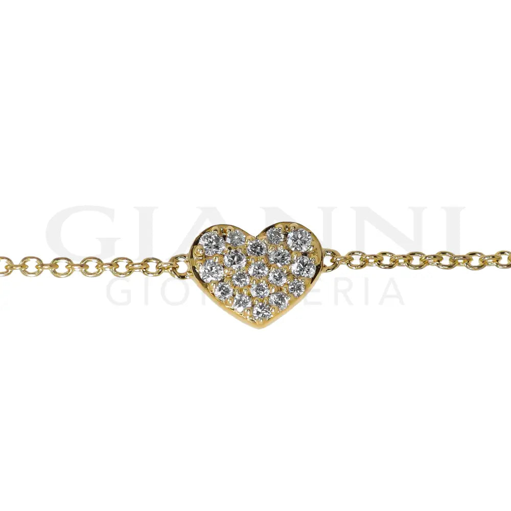 Bracciale Crivelli - Fantasia Cuore con Diamanti in Oro Giallo - Bracciali