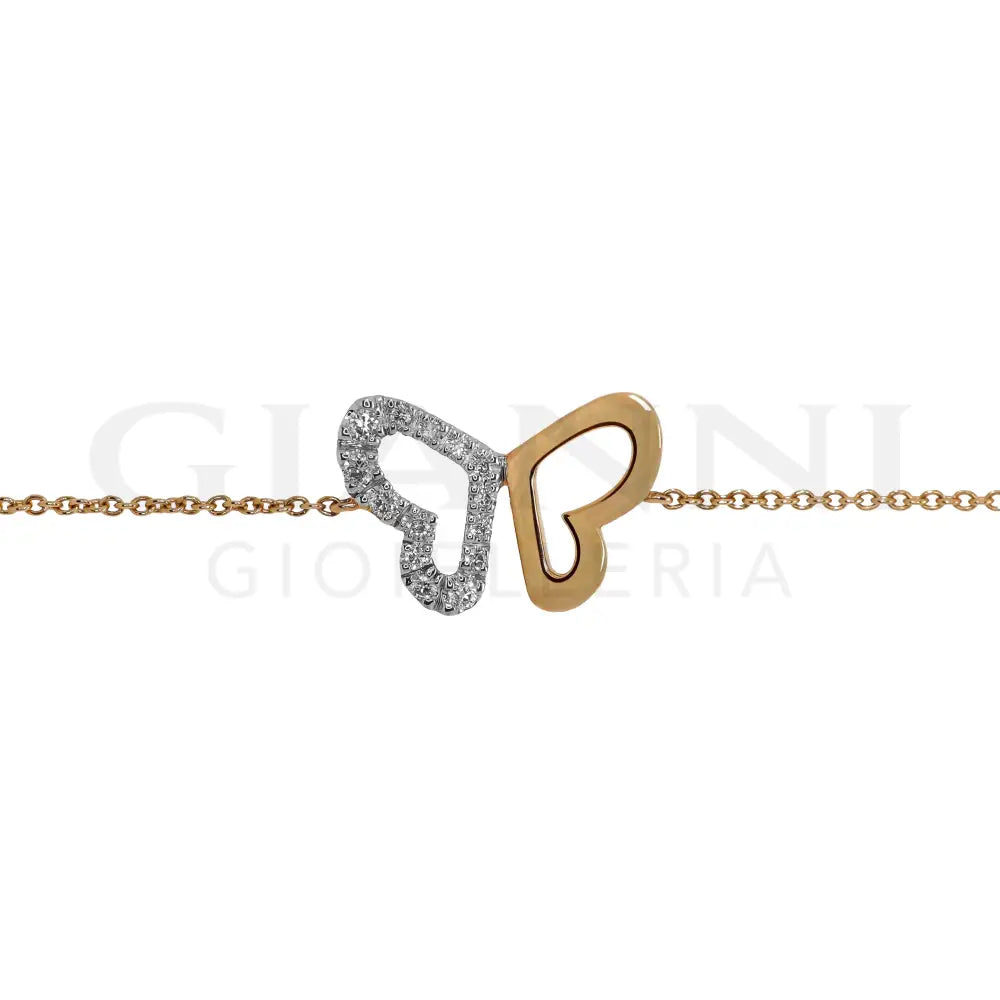 Bracciale Crivelli - Fantasia Farfalla con Diamanti in Oro Rosa - Bracciali