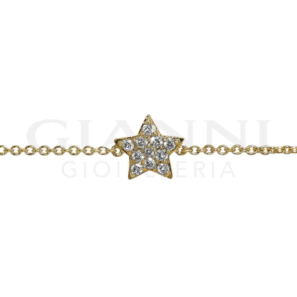 Bracciale Crivelli - Fantasia Stellina con Diamanti in Oro Giallo - Bracciali