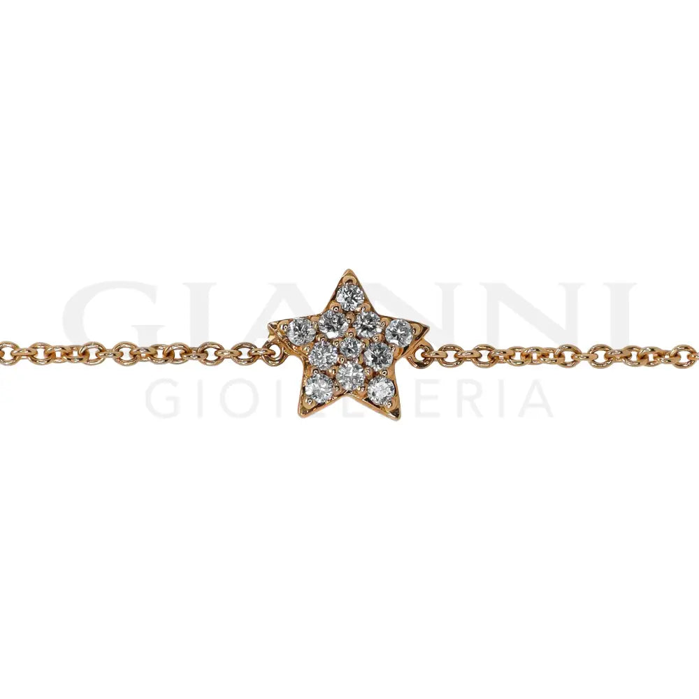 Bracciale Crivelli - Fantasia Stellina con Diamanti in Oro Rosa - Bracciali