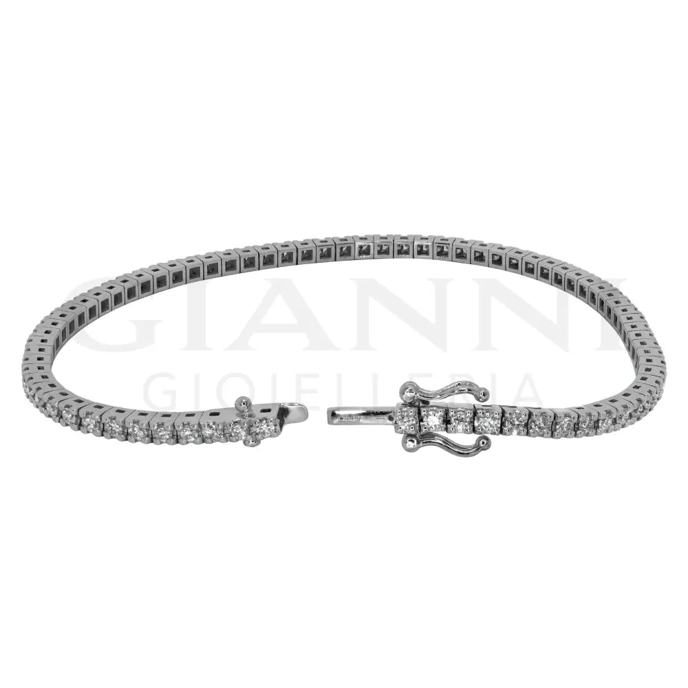 Bracciale Crivelli - Tennis in Oro Bianco con Diamanti 1,50 ct. - Bracciali