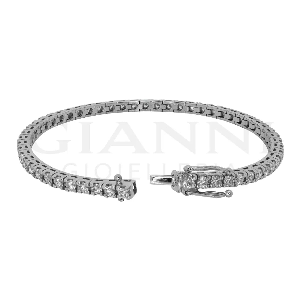 Bracciale Crivelli - Tennis in Oro Bianco con Diamanti 3,00 ct. - Bracciali
