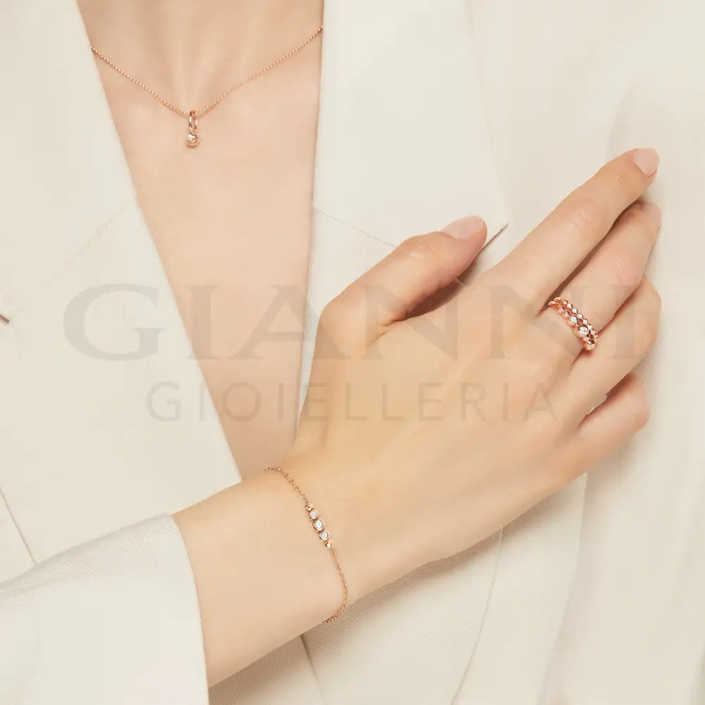 Bracciale DoDo - Bollicine oro rosa & diamanti Bracciali