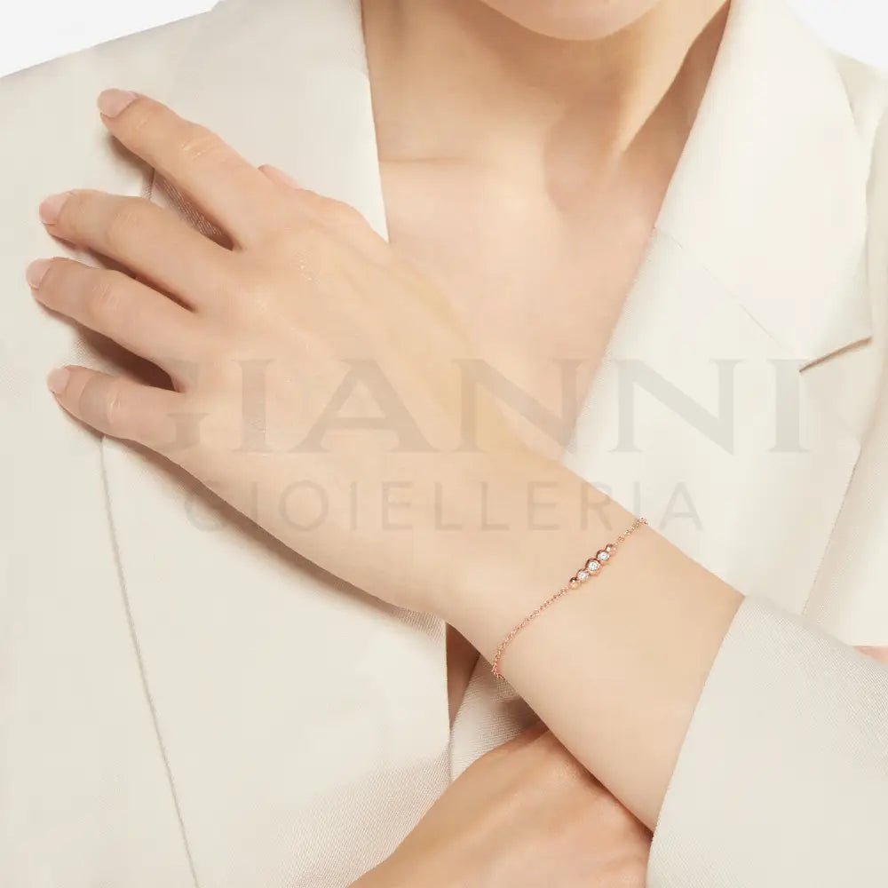Bracciale DoDo - Bollicine oro rosa & diamanti Bracciali