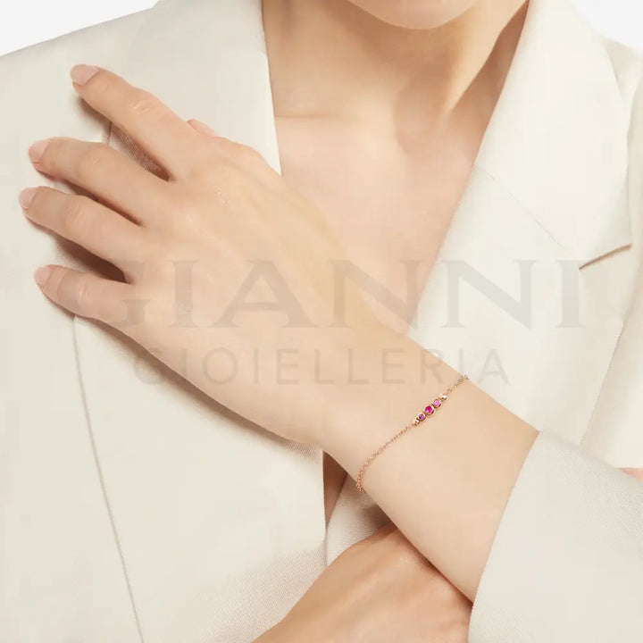 Bracciale DoDo - Bollicine oro rosa pietre colorate Bracciali