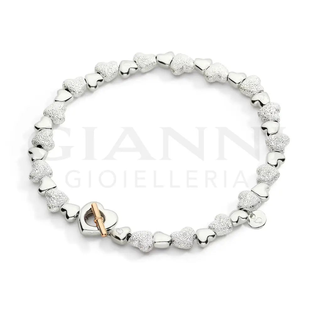Bracciale DoDo - Cuore con componenti argento e argento effetto diamantato Bracciali