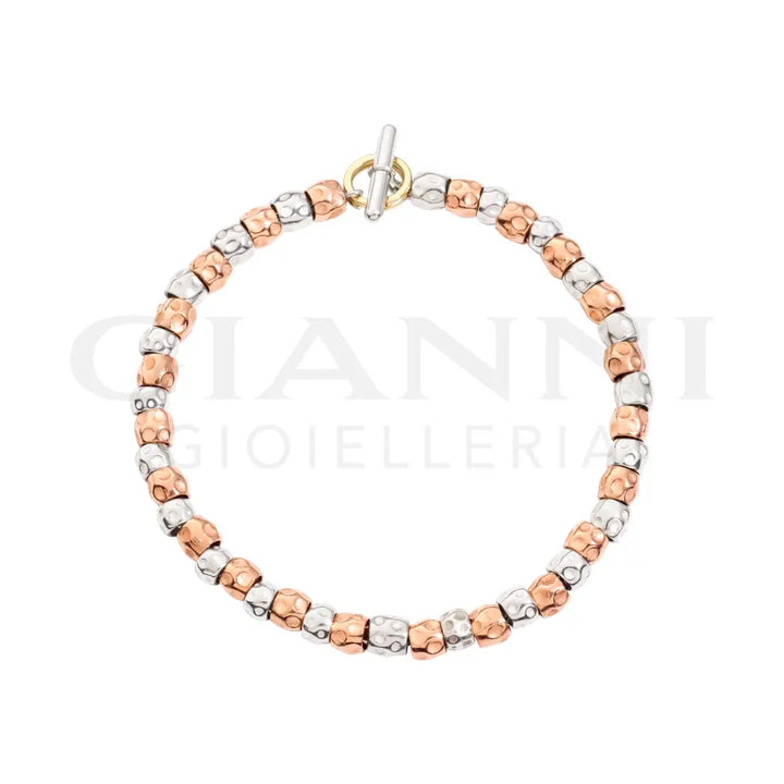 Bracciale Dodo - Granelli Argento e Oro Rosa Bracciali