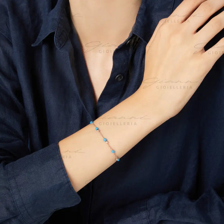 Bracciale DoDo - Mini granelli oro rosa & ceramica Bracciali