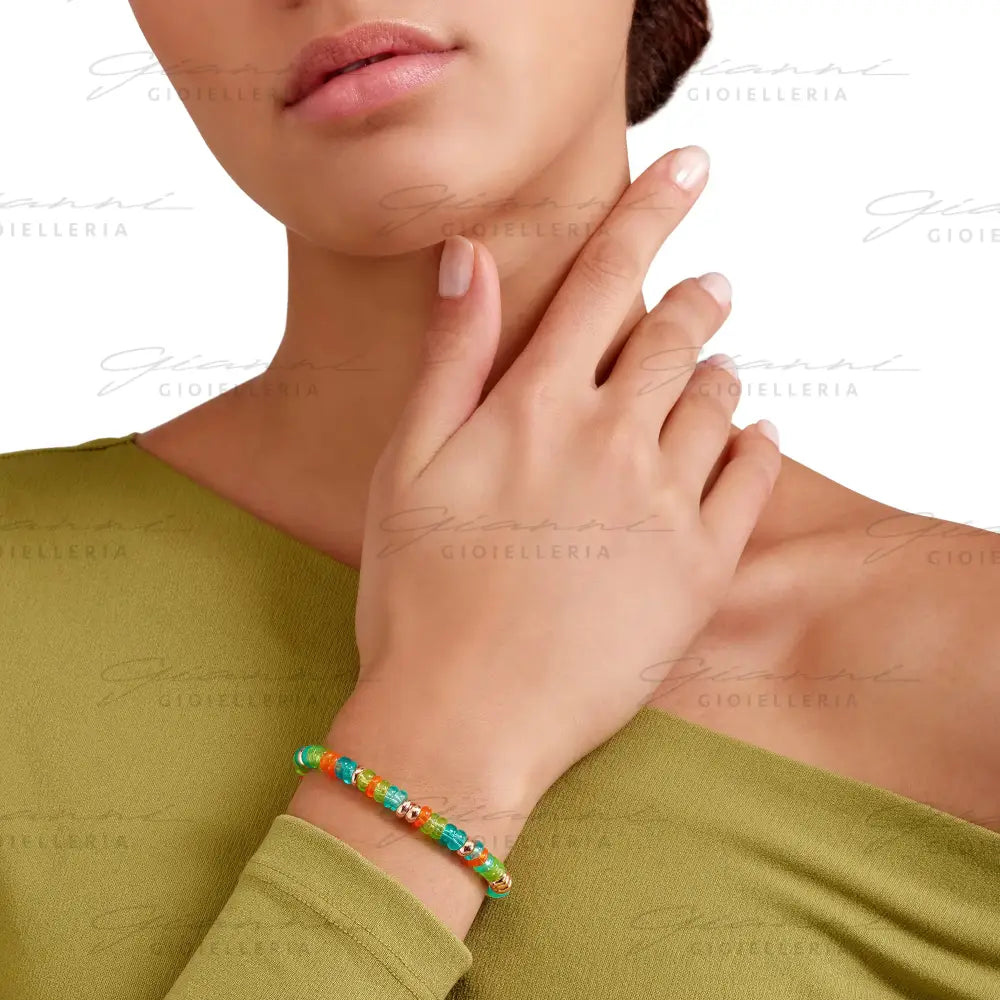 Bracciale DoDo - Rondelle argento dorato e plastica riciclata Bracciali
