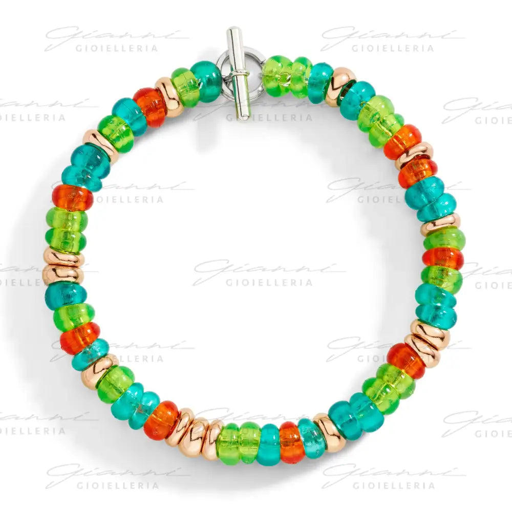 Bracciale DoDo - Rondelle argento dorato e plastica riciclata Bracciali