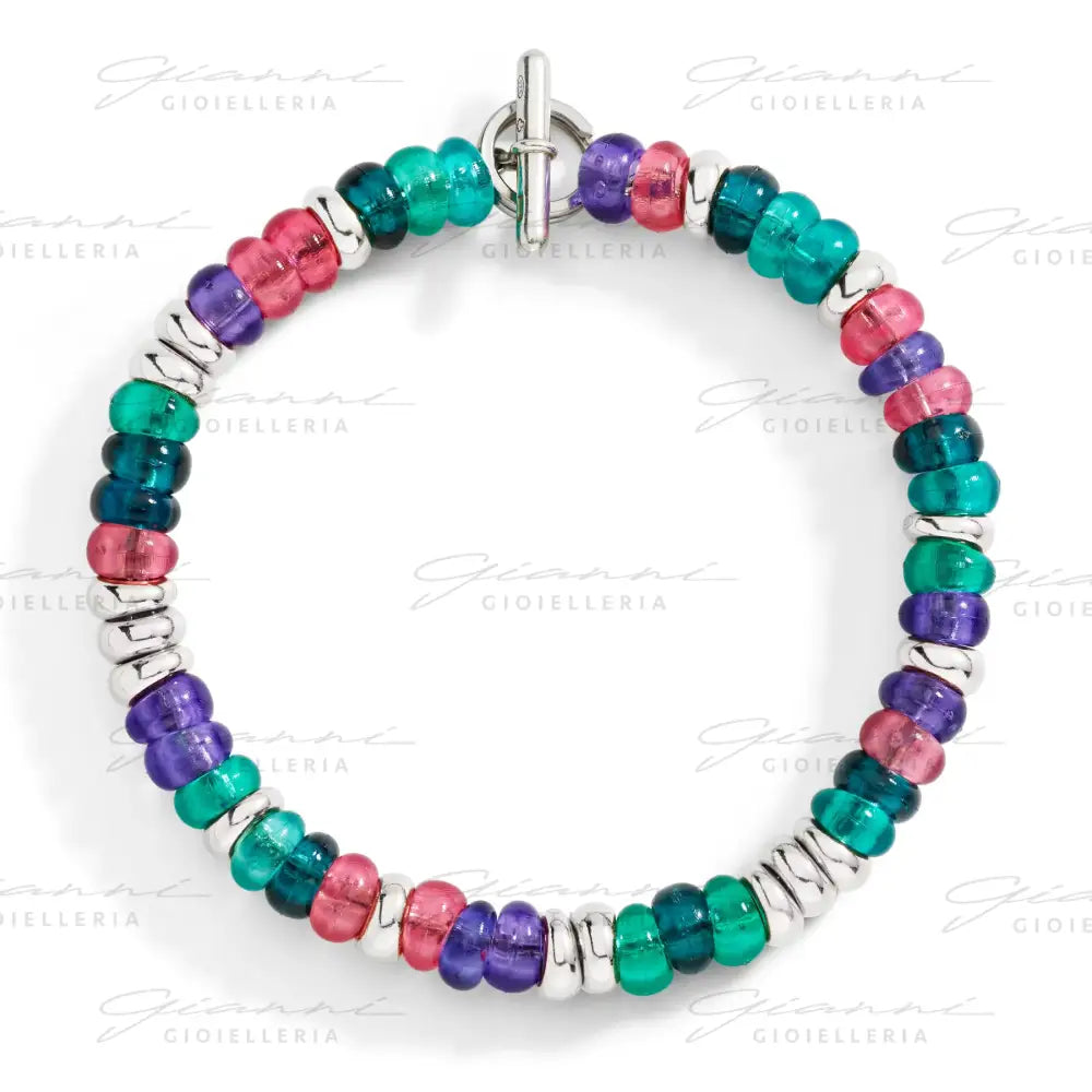 Bracciale DoDo - Rondelle argento e plastica riciclata Bracciali