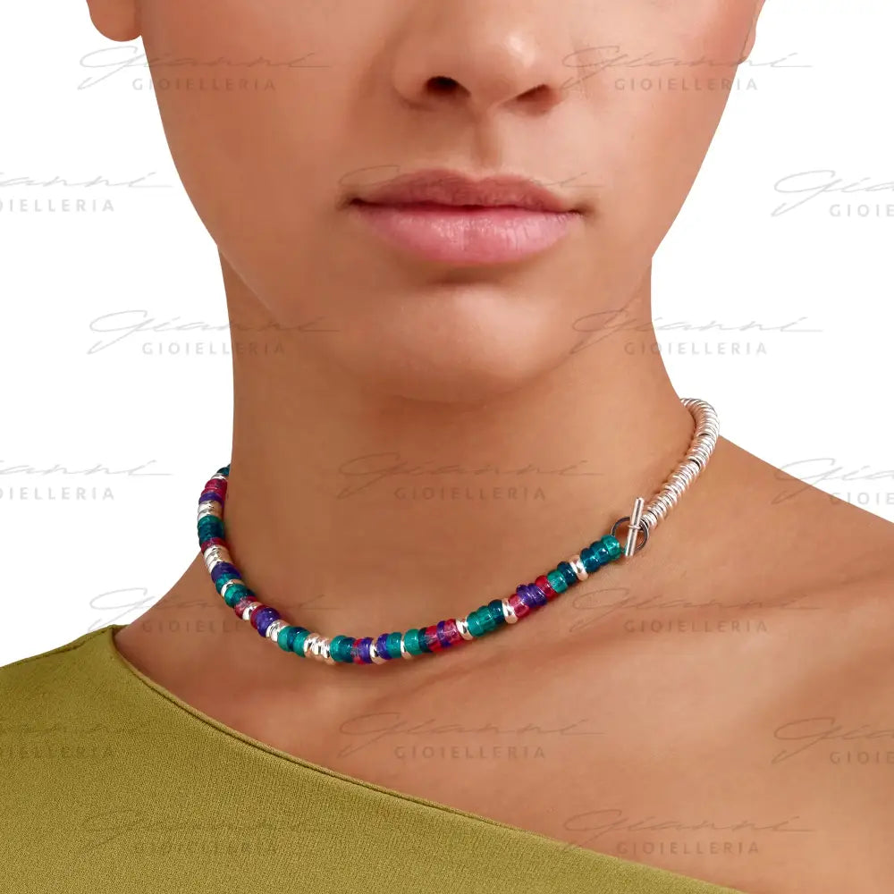 Bracciale DoDo - Rondelle argento e plastica riciclata Bracciali