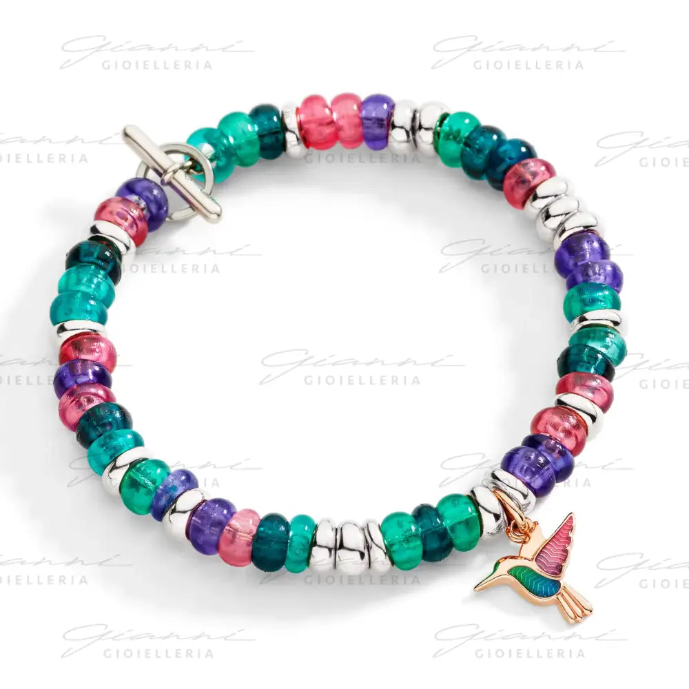 Bracciale DoDo - Rondelle argento e plastica riciclata Bracciali
