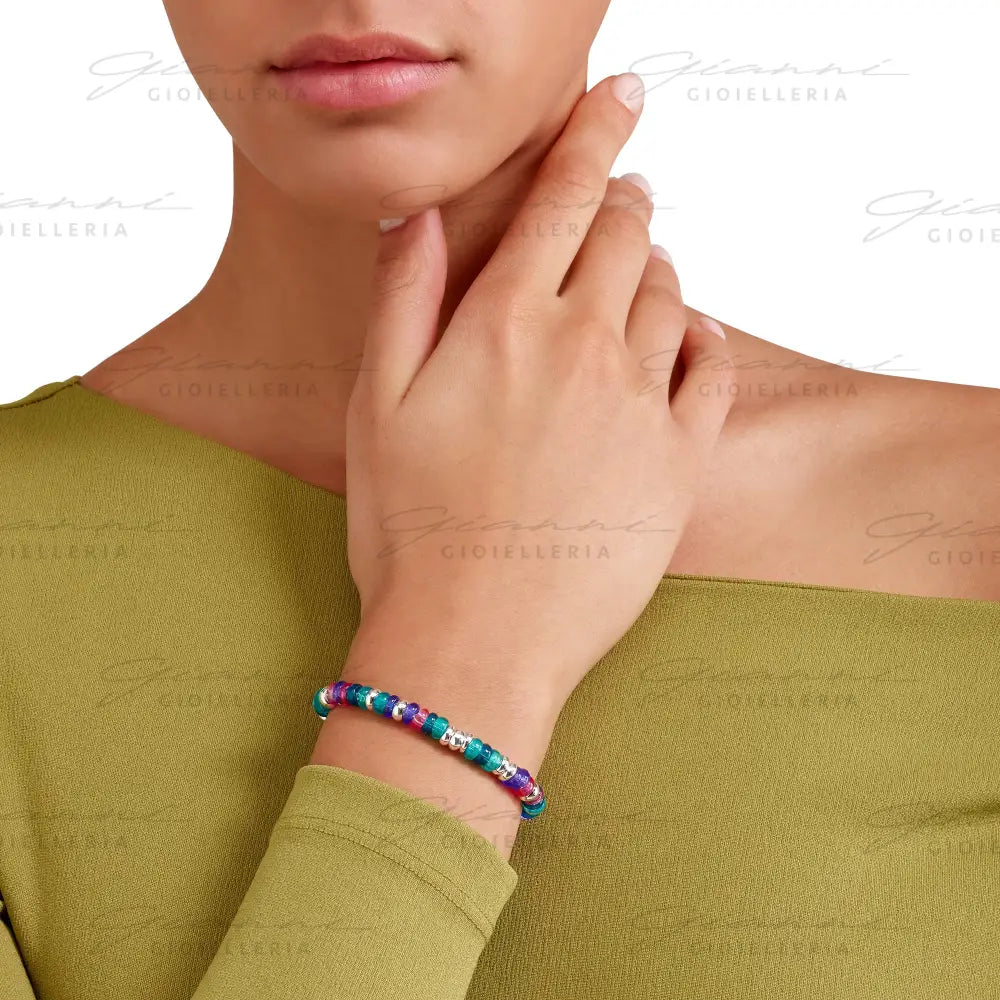 Bracciale DoDo - Rondelle argento e plastica riciclata Bracciali