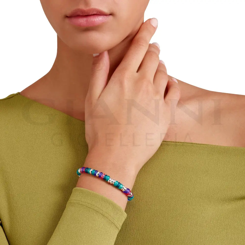Bracciale DoDo - Rondelle argento e plastica riciclata Bracciali