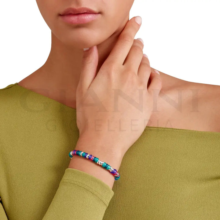 Bracciale DoDo - Rondelle argento e plastica riciclata Bracciali