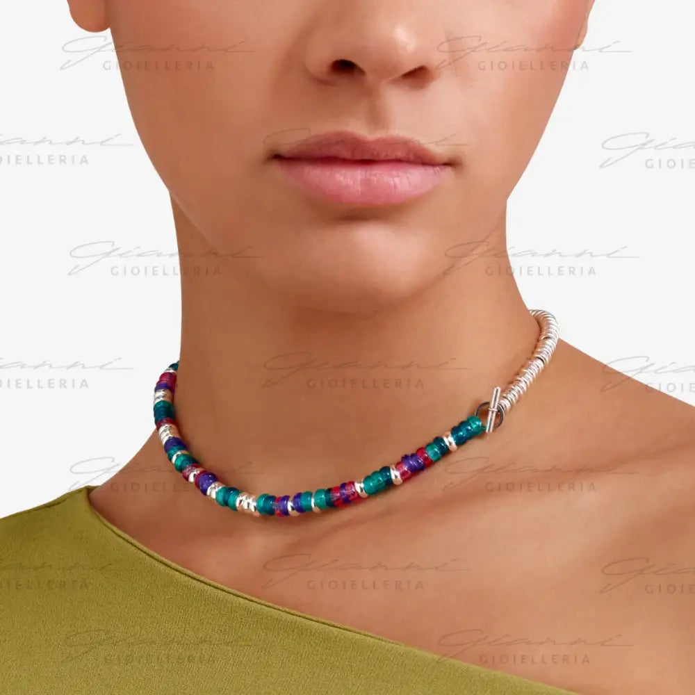 Bracciale DoDo - Rondelle argento & plastica riciclata Bracciali