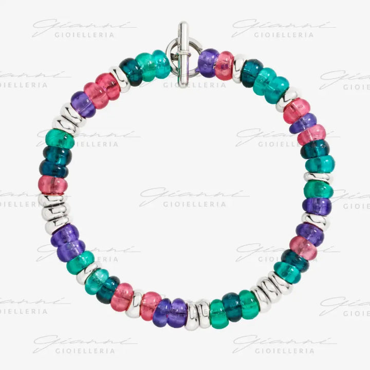 Bracciale DoDo - Rondelle argento & plastica riciclata Bracciali