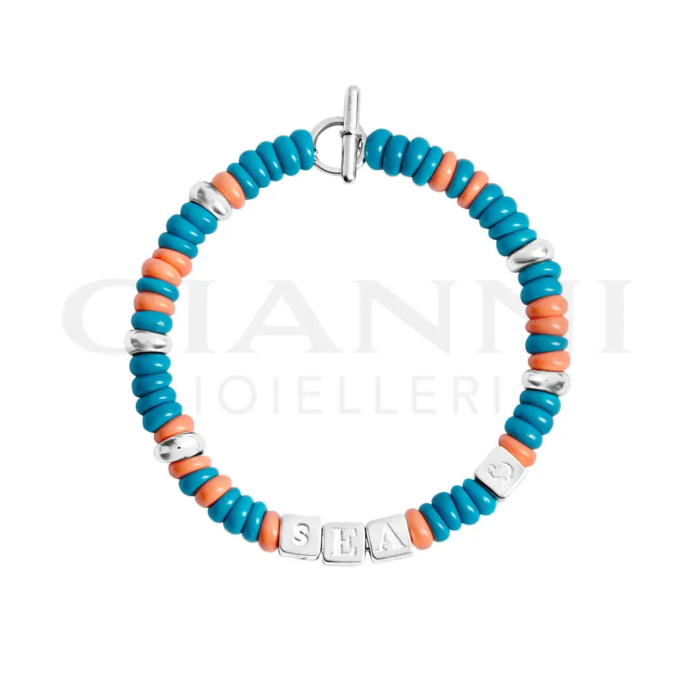 Bracciale DoDo - Rondelle tenaka argento & plastica riciclata Bracciali