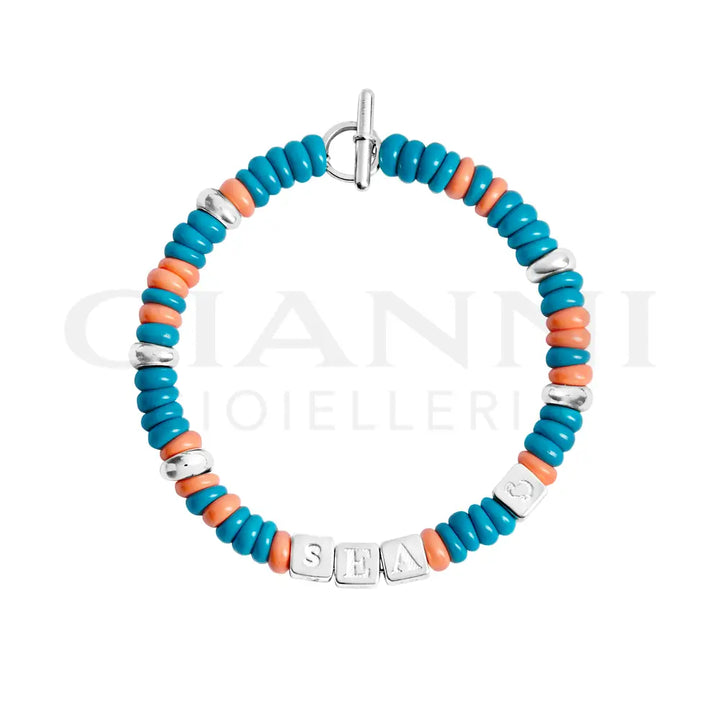 Bracciale DoDo - Rondelle tenaka argento & plastica riciclata Bracciali